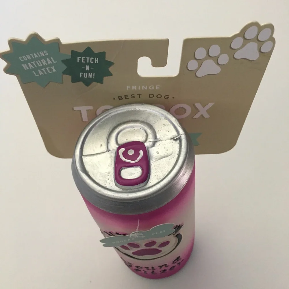 Dog Toy Light Paw Hound Seltzer Squeak-N-Play Latex Can NEW | Fringe